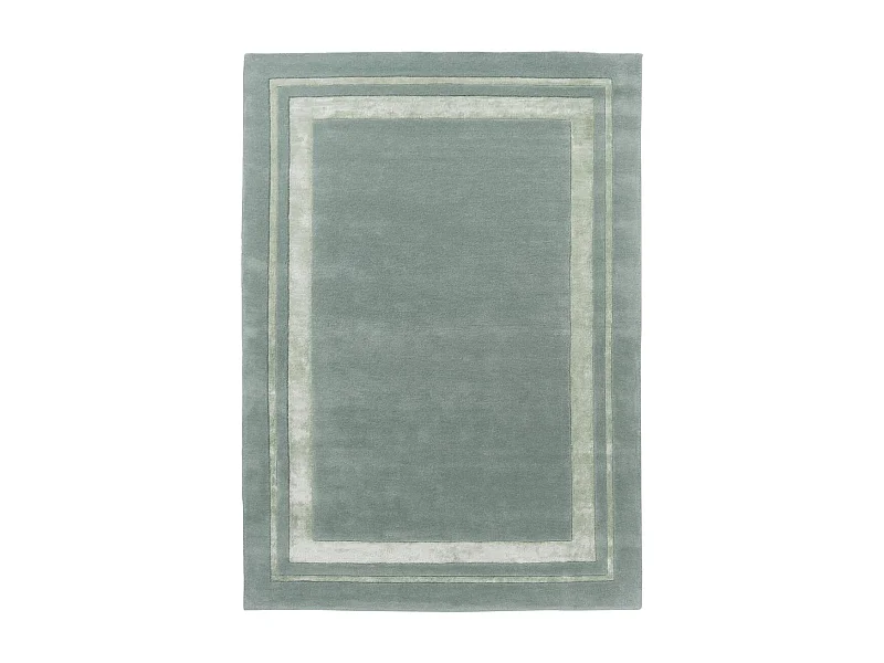 tapis salon 200x280 fait main en laine vert rectangle motif simple REDOOK