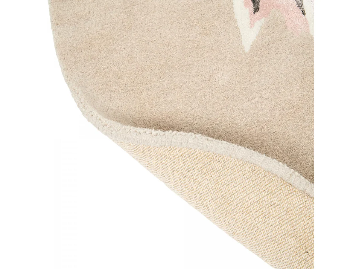 Tappeto rotondo Ø150cm fatto a mano in lana fantasia floreale per camera da letto TRANKI R