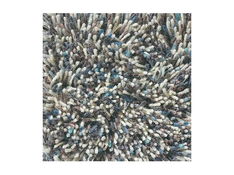 Tapis shaggy 160x230 rectangle fait main turquoise en laine motif uni FLANCA B