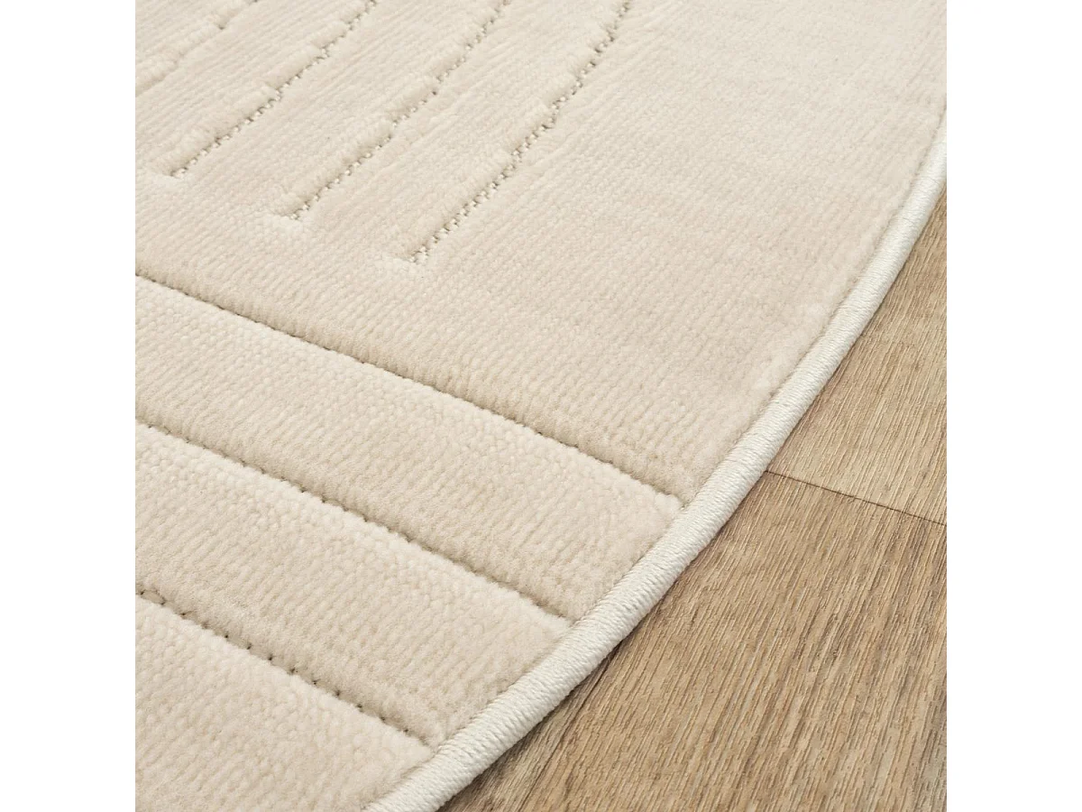 Tapis rond intérieur extérieur en relief ton sur ton LYN14 ARC6EL