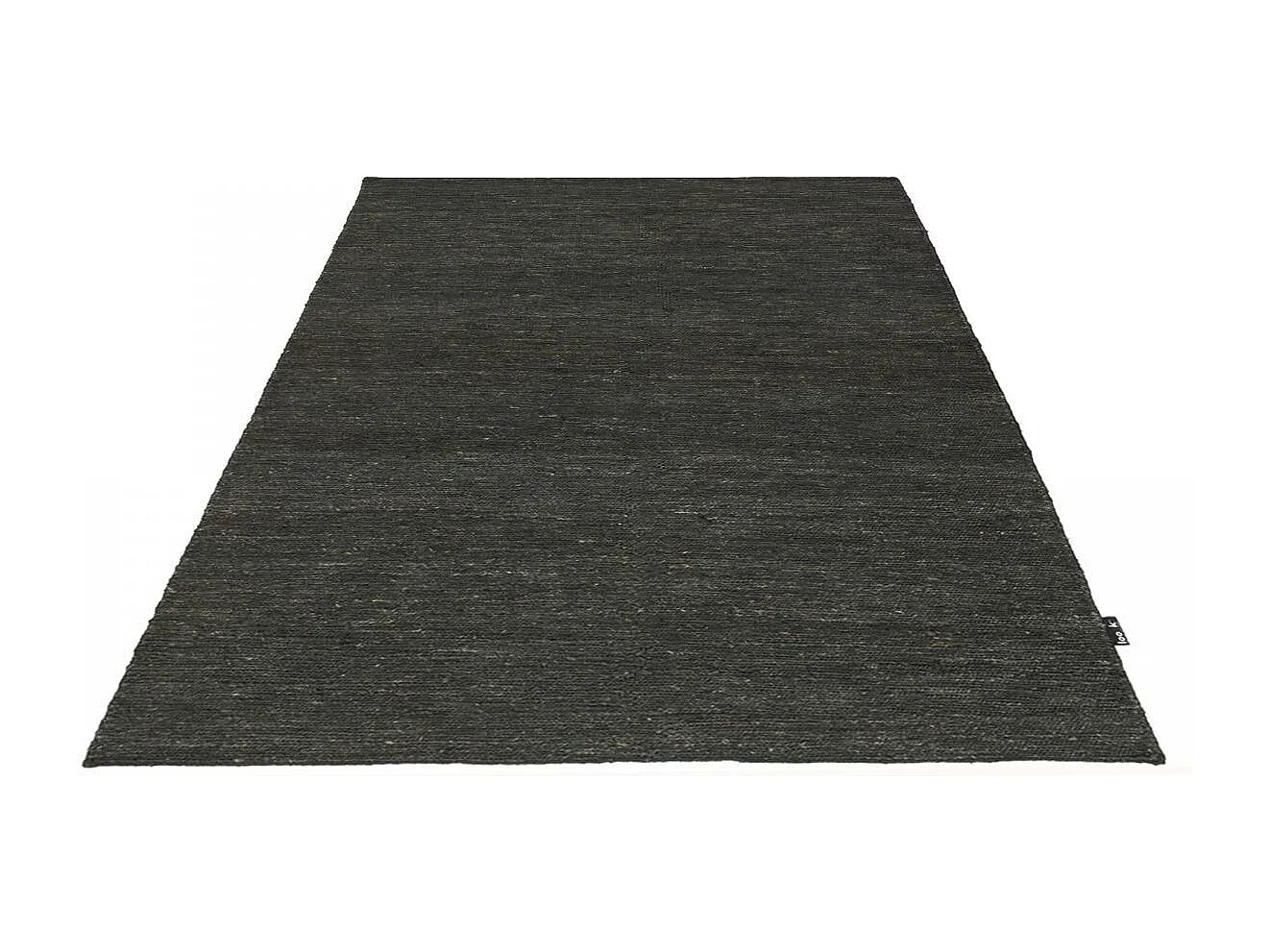 Tapis kilim 170x240 rectangle fait main en chanvre anthracite motif uni