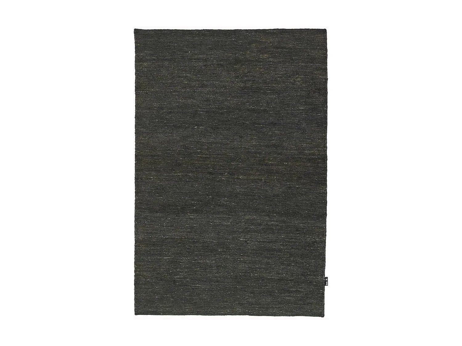 Tapis kilim 170x240 rectangle fait main en chanvre anthracite motif uni