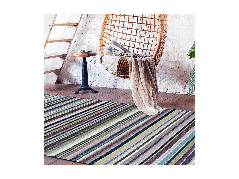 tapis chambre 70x140 fait main en laine violet rectangle RAYEPLE