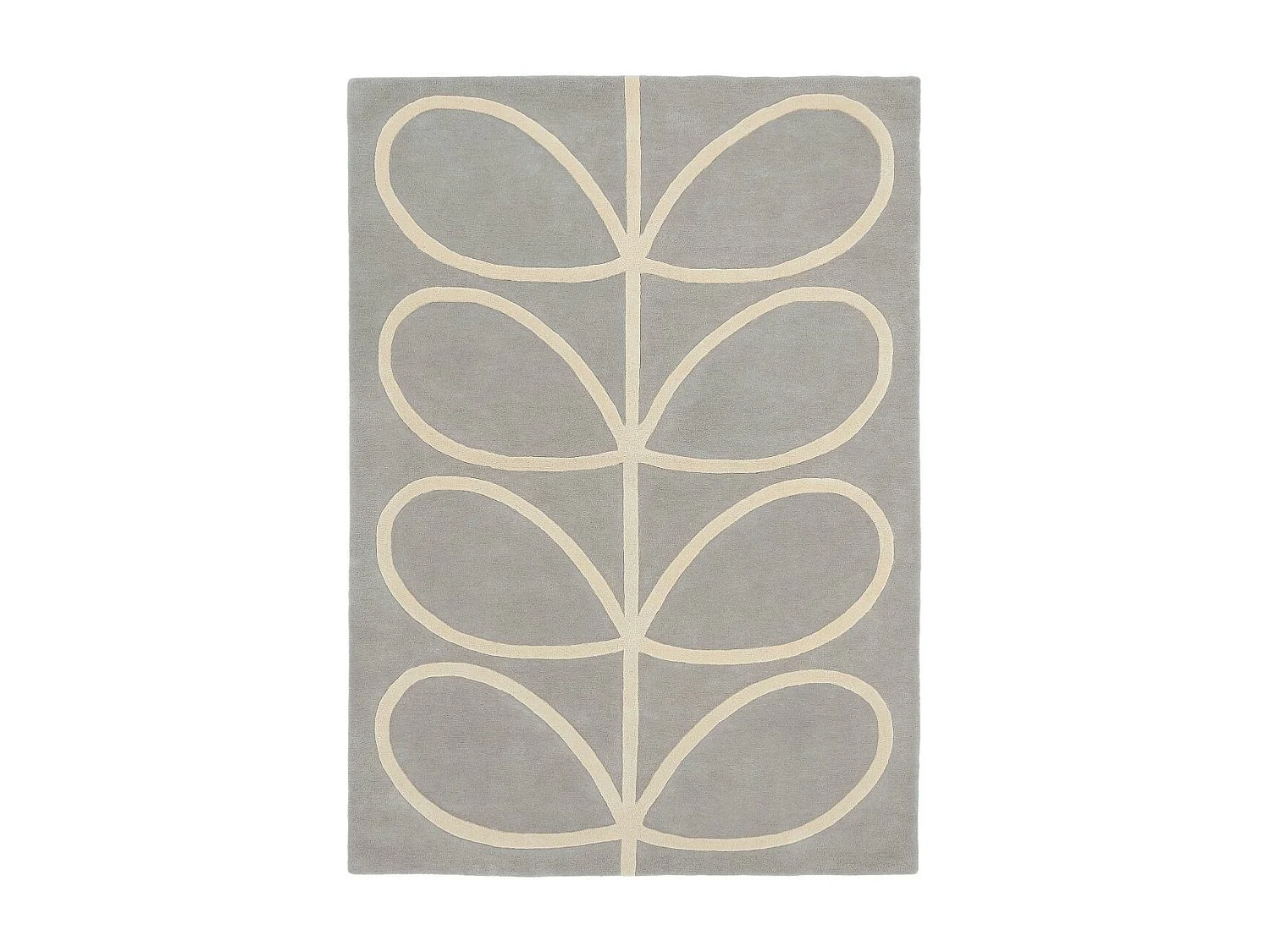 tapis entrée 120x180 fait à la main en laine gris et crème motif seventies