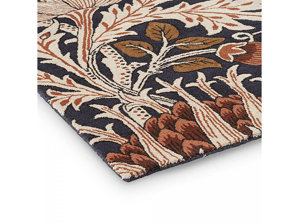 tapis salle à manger 250x350 fait à la main en laine orange et saumon