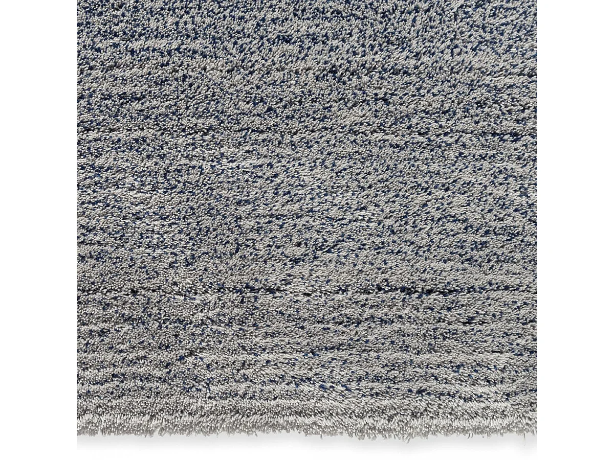 tapis salle à manger 200x300 tufté en laine bleu et gris motif faux uni