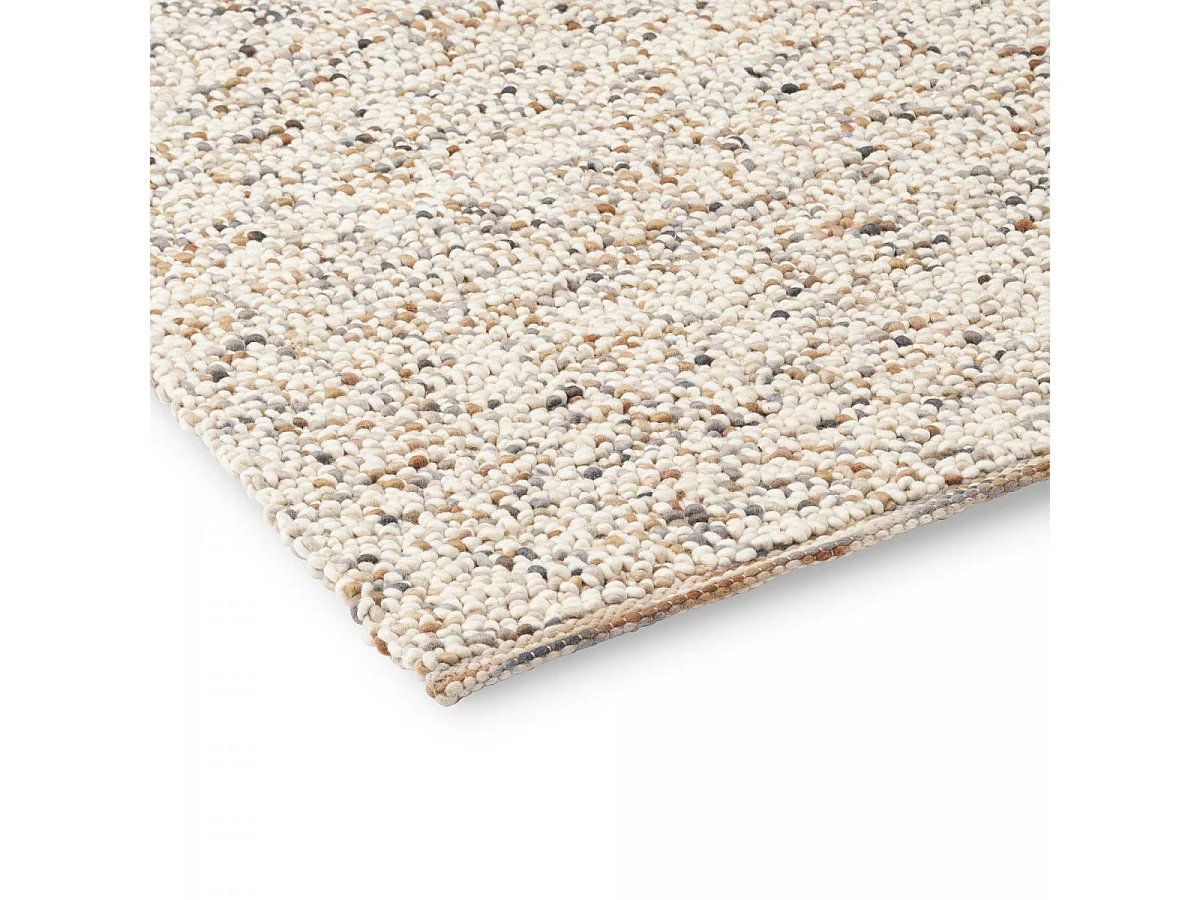 tapis open space 200x300 fait main en laine crème et gris rectangle motif simple