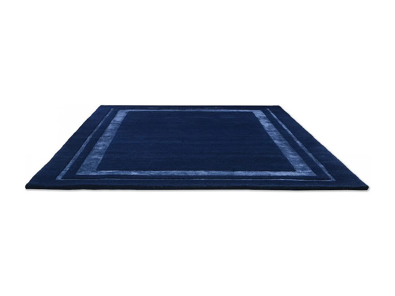 tappeto da soggiorno 170x240 realizzato a mano in lana blu rettangolo modello semplice REDOOK