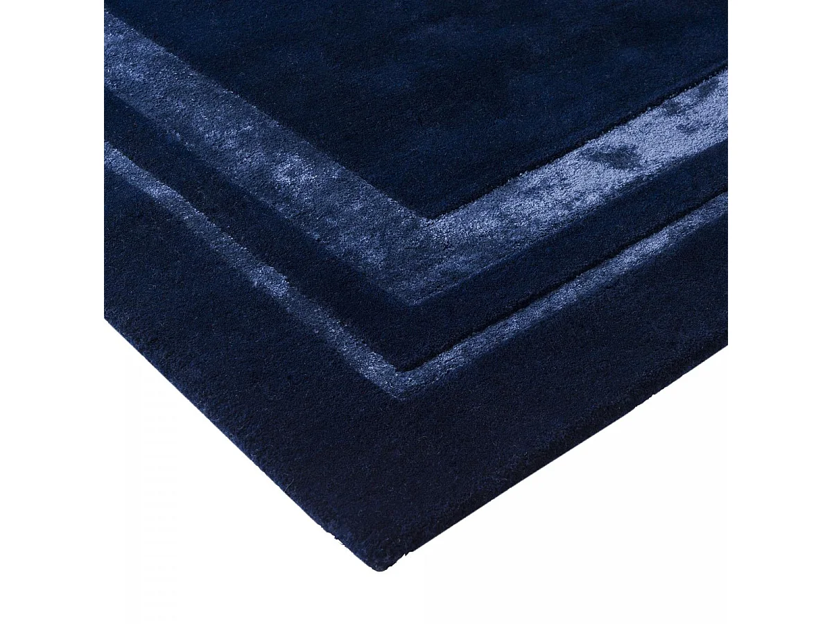 tappeto da soggiorno 170x240 realizzato a mano in lana blu rettangolo modello semplice REDOOK