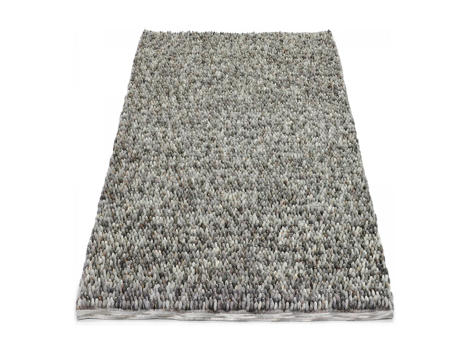 tapis entrée 140x200 tissé en laine gris rectangle motif uni COBLE