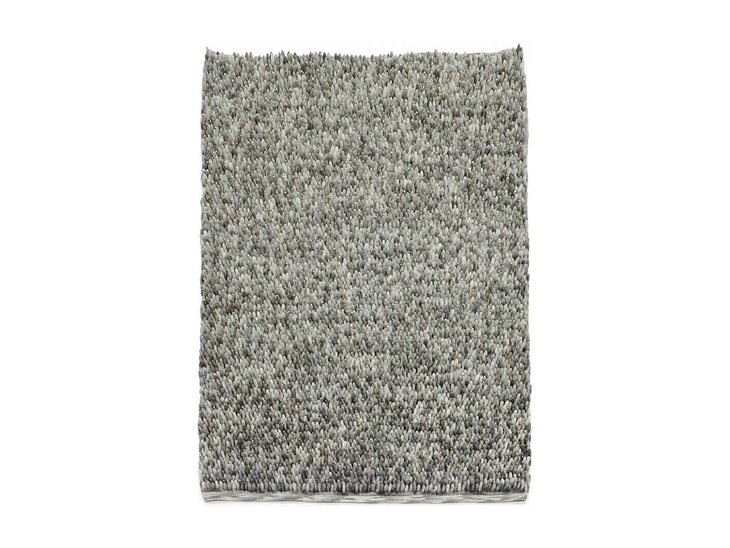 tapis entrée 140x200 tissé en laine gris rectangle motif uni COBLE
