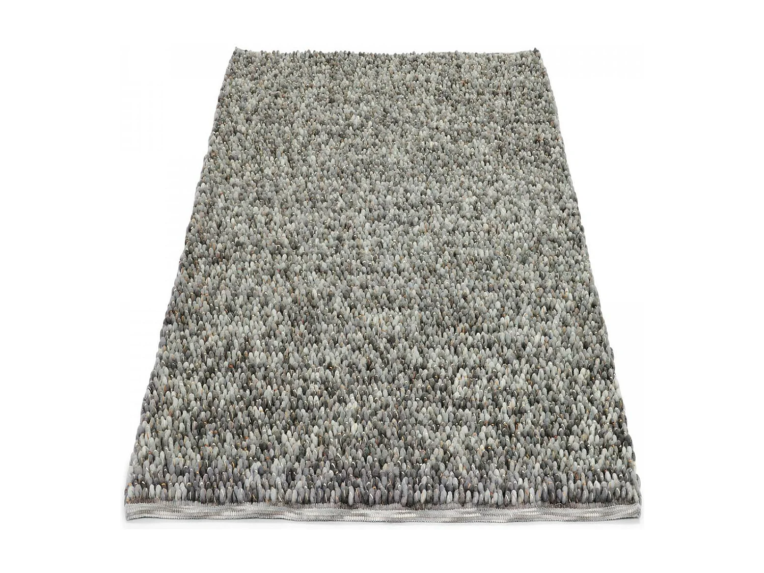 tapis entrée 140x200 tissé en laine gris rectangle motif uni COBLE