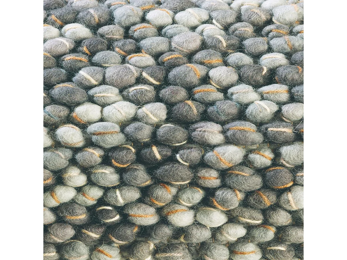 tapis entrée 140x200 tissé en laine gris rectangle motif uni COBLE