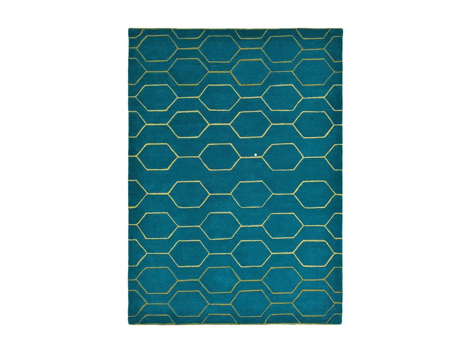 tapis salle à manger 250x350 fait à la main en laine bleu motif scandinave
