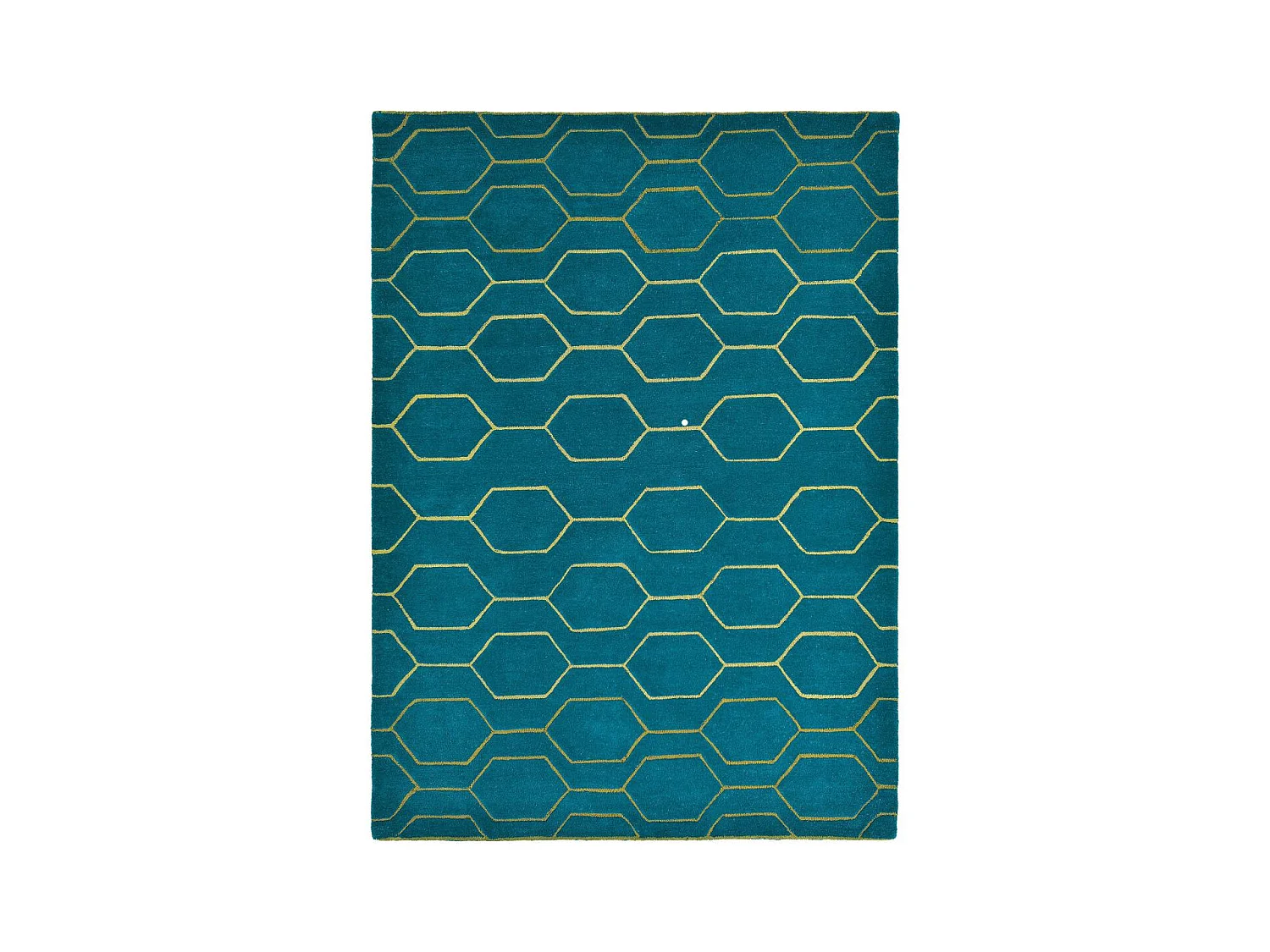 tapis salle à manger 250x350 fait à la main en laine bleu motif scandinave