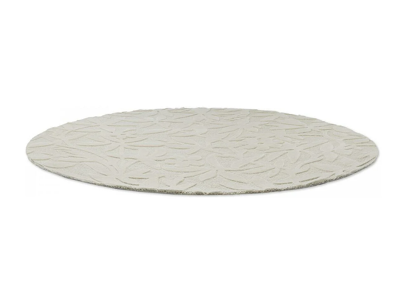 Tapis rond Ø150cm fait main en laine motif floral pour chambre CLEAVERS