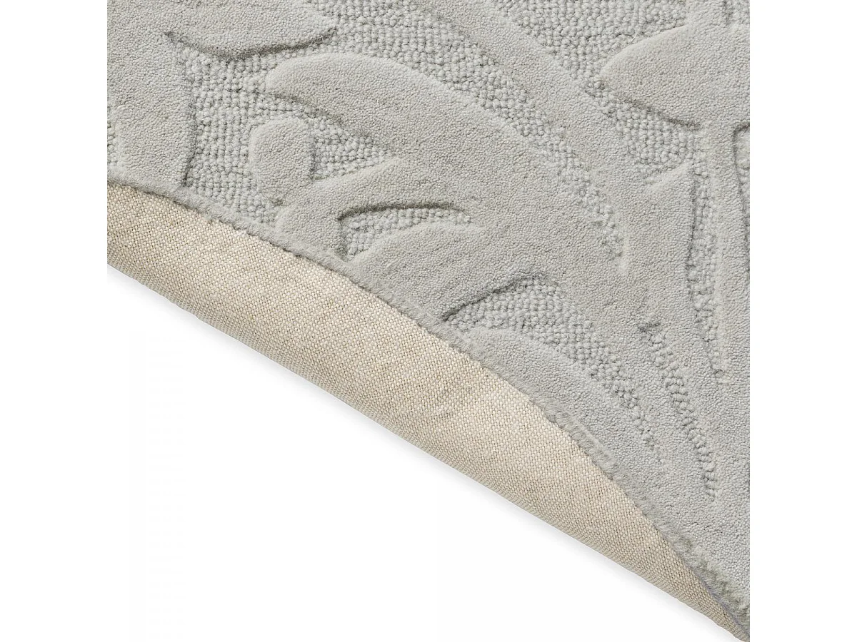 Tapis rond Ø150cm fait main en laine motif floral pour chambre CLEAVERS