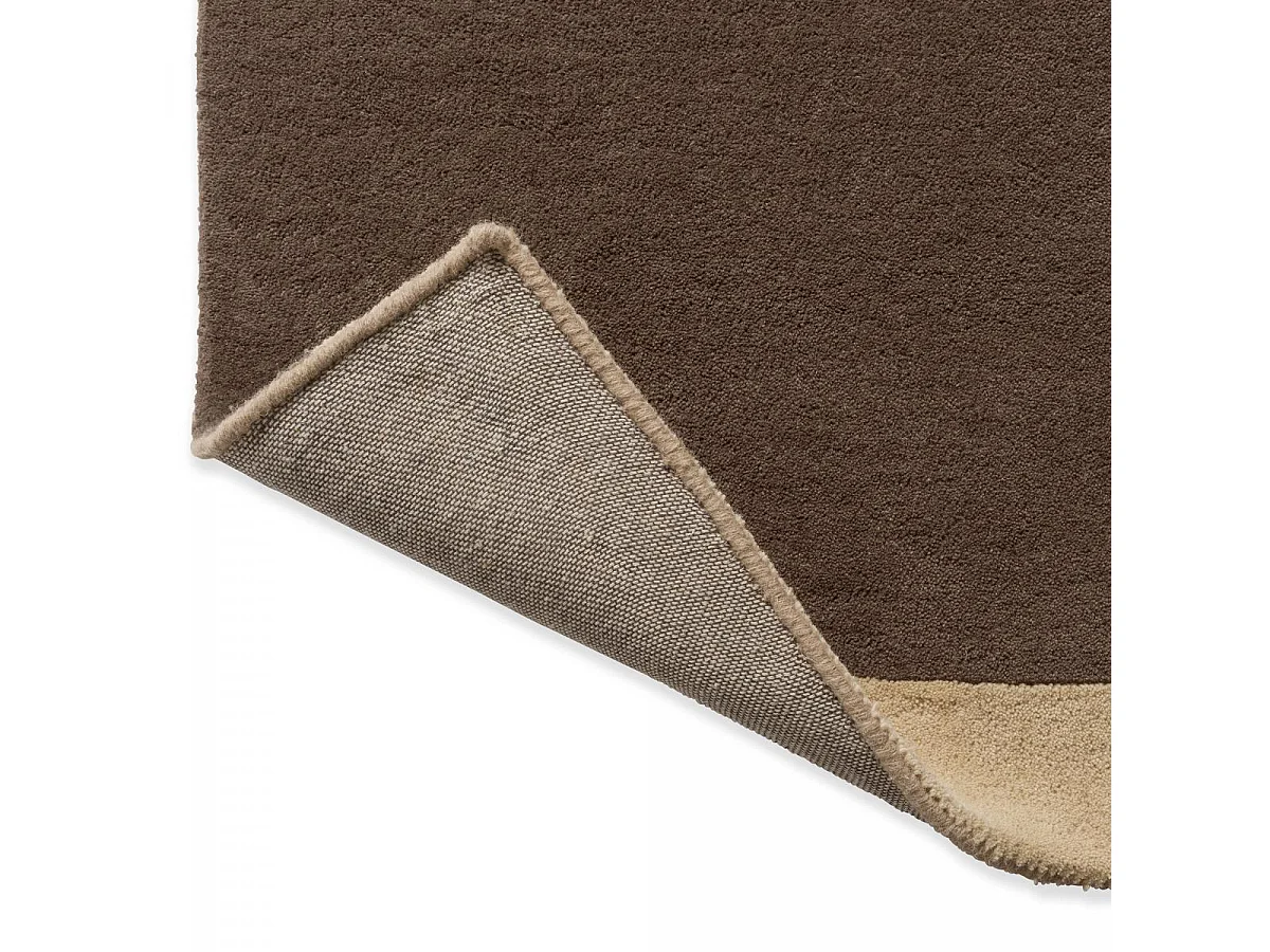 tapis salle à manger 200x280 fait main en laine beige et vert motif géométrique