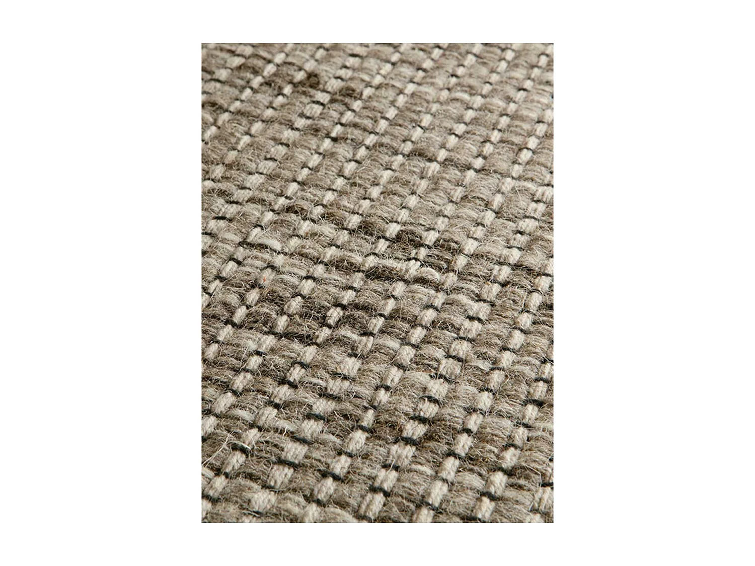 Tapis kilim 170x240 rectangle fait main en laine gris motif uni LOOK 408
