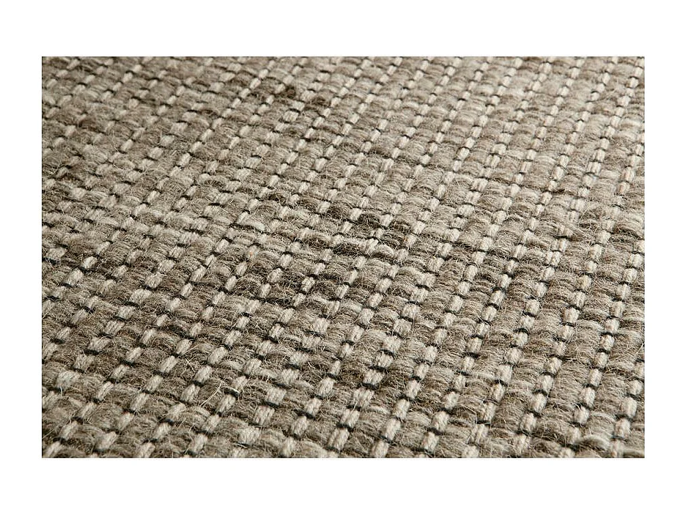 Tapis kilim 170x240 rectangle fait main en laine gris motif uni LOOK 408