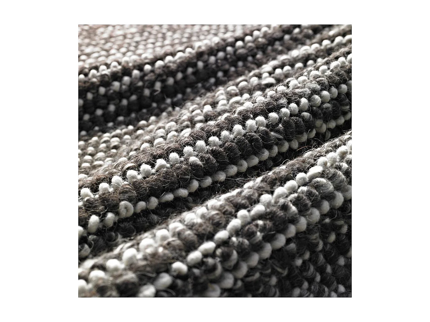 Tapis kilim 170x240 rectangle fait main en laine gris motif uni LOOK 603