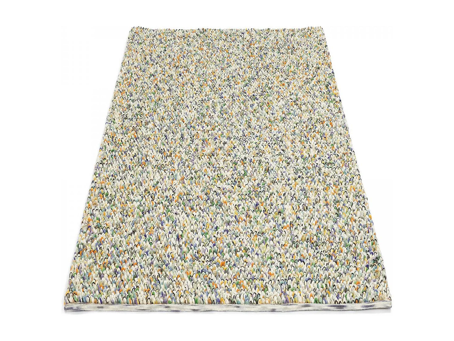 tapis salon 200x300 tissé en laine beige et jaune rectangle motif faux uni