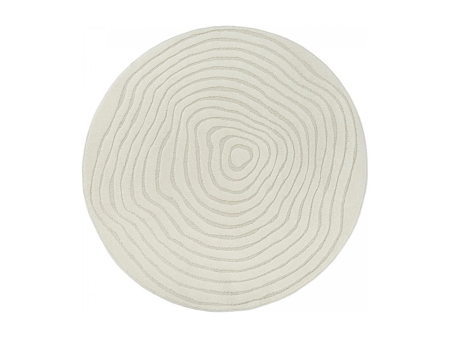 Tapis rond LYN9 SPIRATRI  ∅ 120 cm Crème Tapis facile d'entretien idéal pour l'entrée
