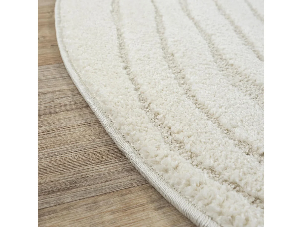 Tapis rond LYN9 SPIRATRI  ∅ 120 cm Crème Tapis facile d'entretien idéal pour l'entrée