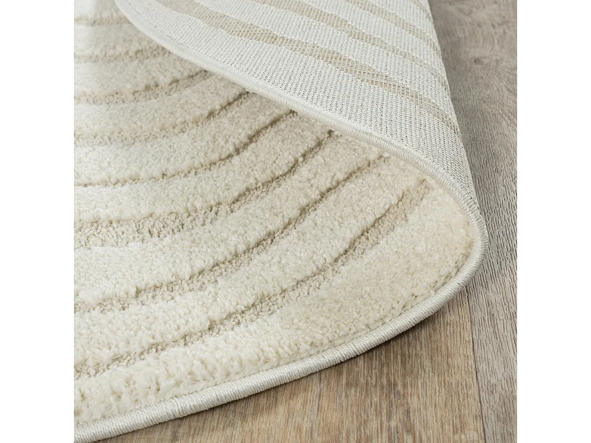 SPIRATRI tappeto rotondo ∅ 120 cm Crema Tappeto di facile manutenzione ideale per l'ingresso