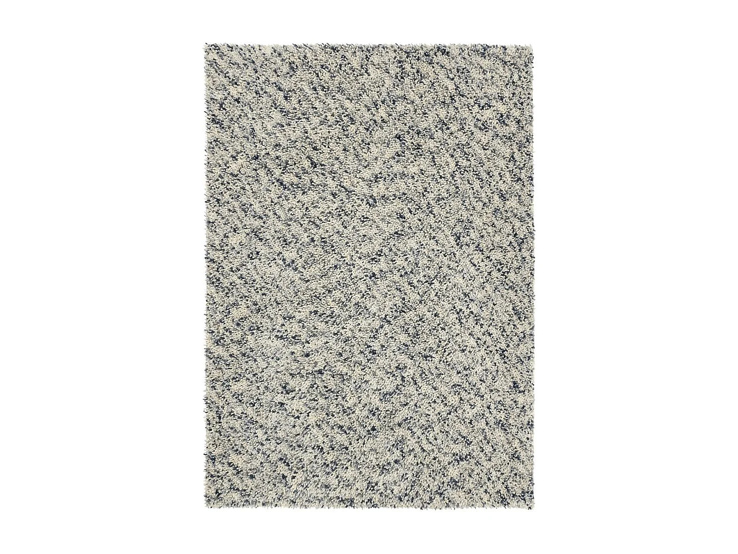 Tapis shaggy 140x200 rectangle tissé gris et crème en laine motif faux uni DOTS