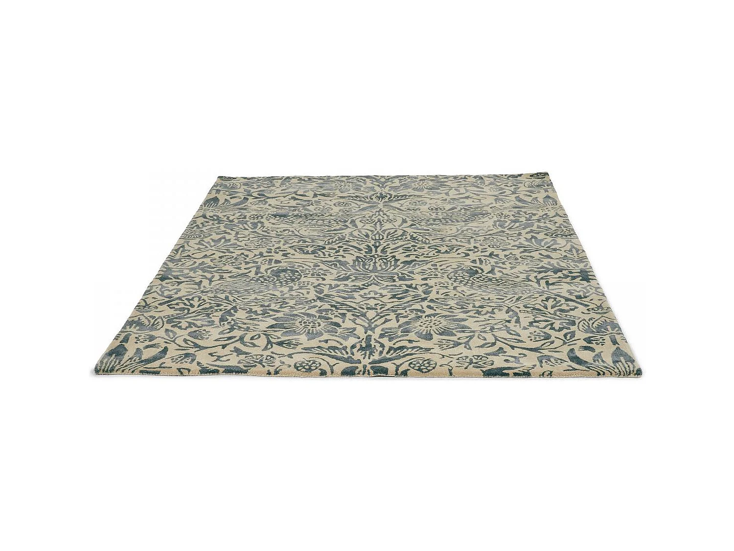 tappeto per camera da letto 170x240 realizzato a mano in lana grigia e tortora fantasia floreale