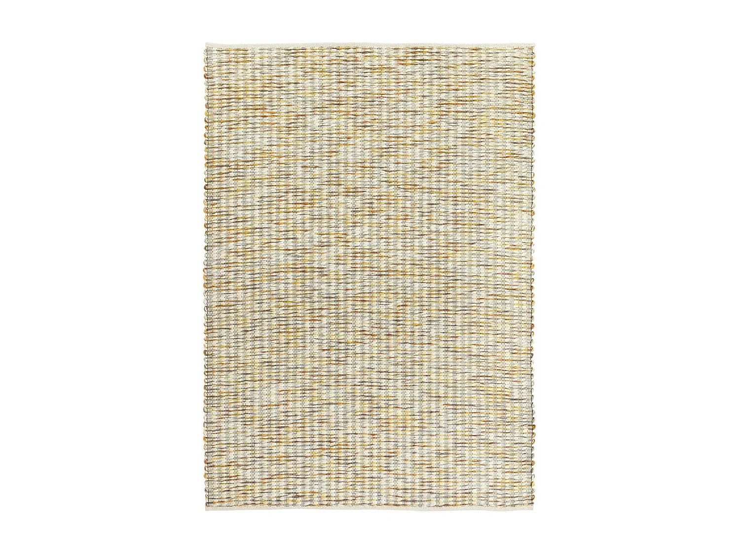 Tapis kilim 160x230 rectangle fait main en laine jaune et crème