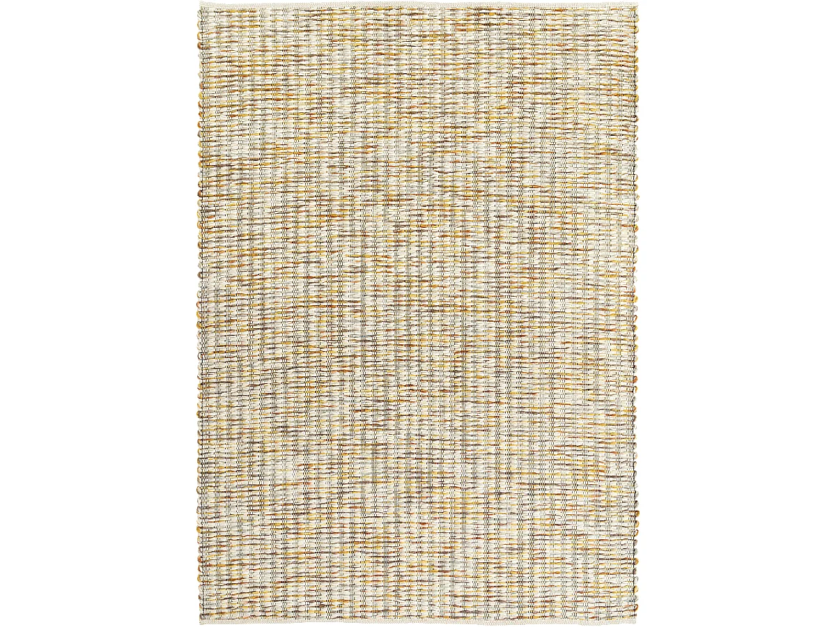Tapis kilim 160x230 rectangle fait main en laine jaune et crème