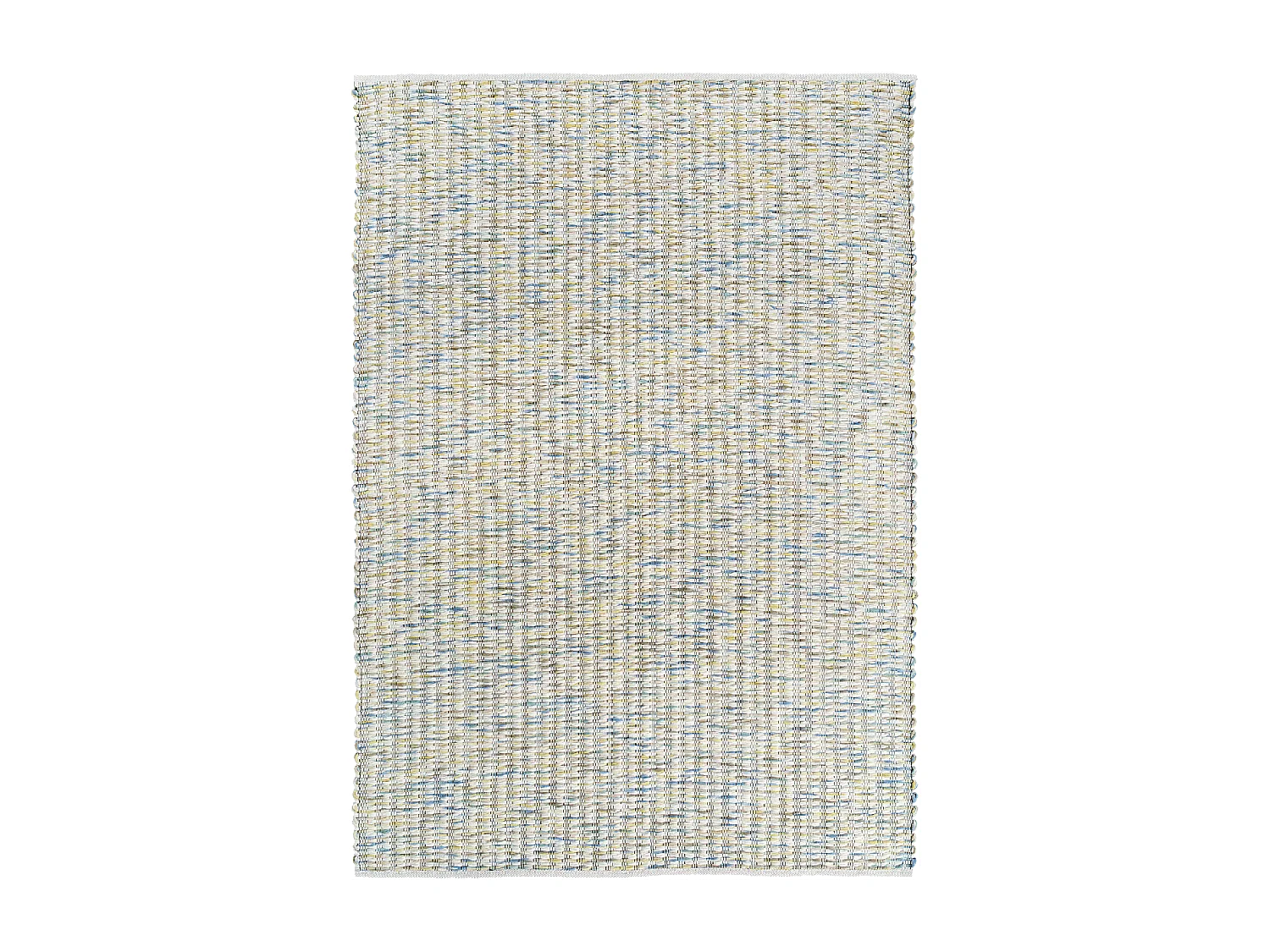 Tapis kilim 140x200 rectangle fait main en laine bleu et blanc motif faux uni