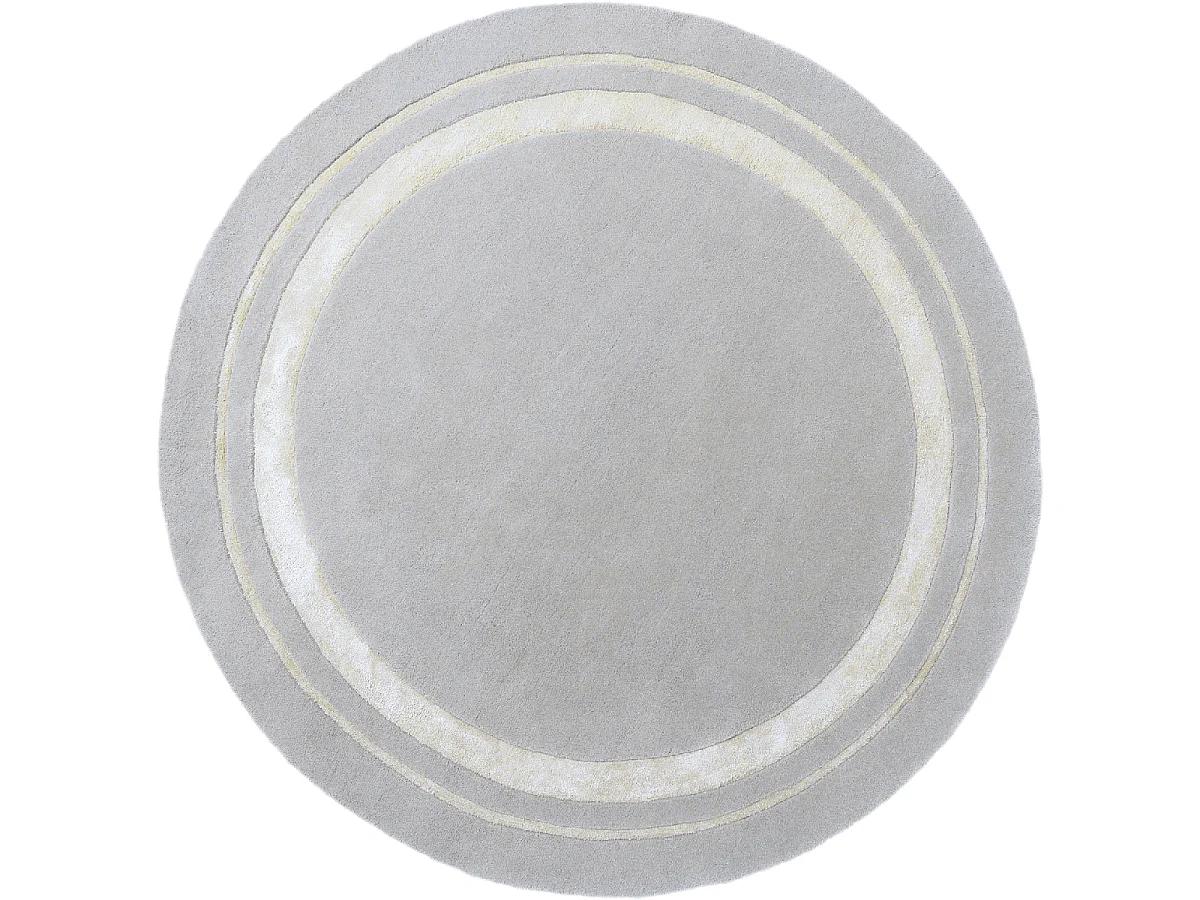 Tapis rond Ø150cm fait main en laine motif simple pour salle à manger REDOOK