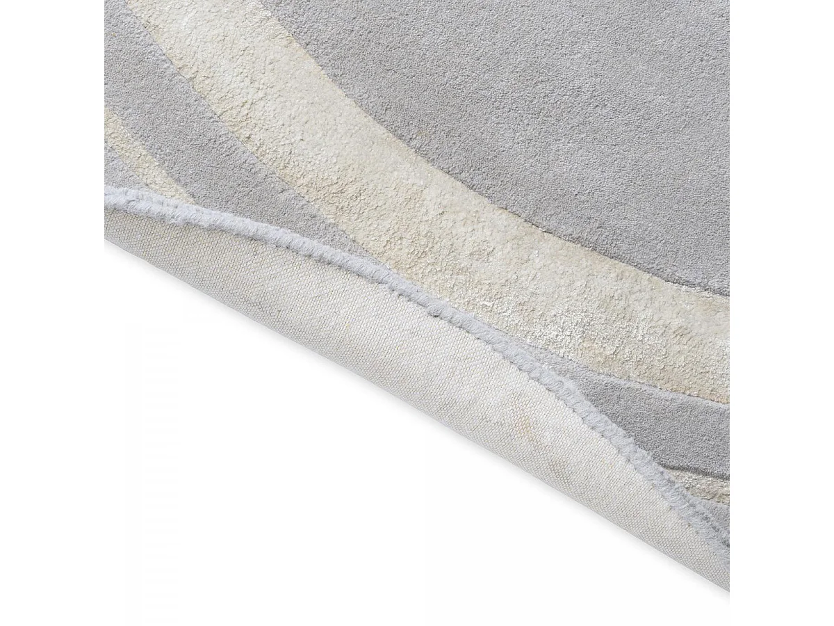 Tapis rond Ø150cm fait main en laine motif simple pour salle à manger REDOOK