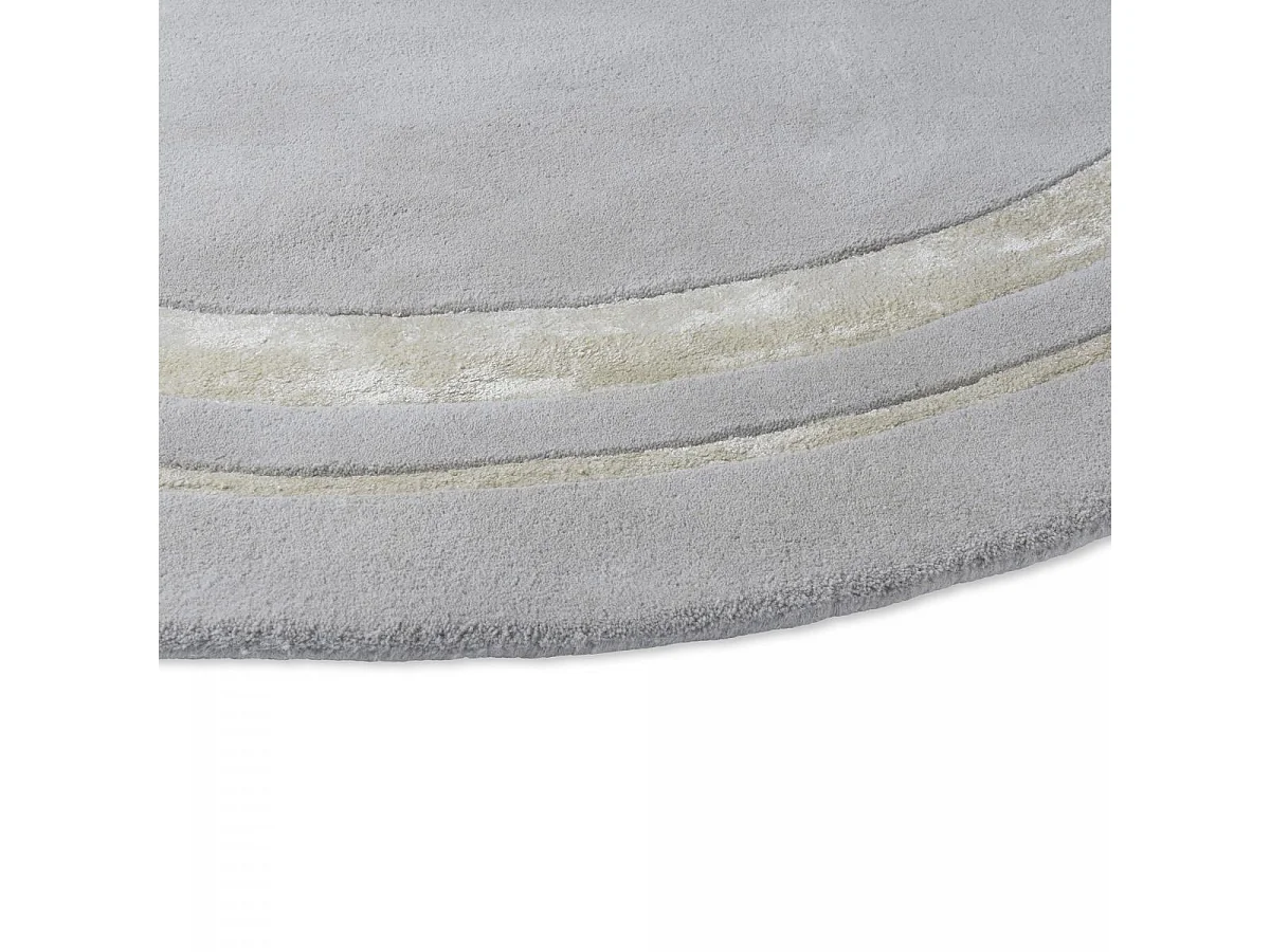 Tapis rond Ø150cm fait main en laine motif simple pour salle à manger REDOOK
