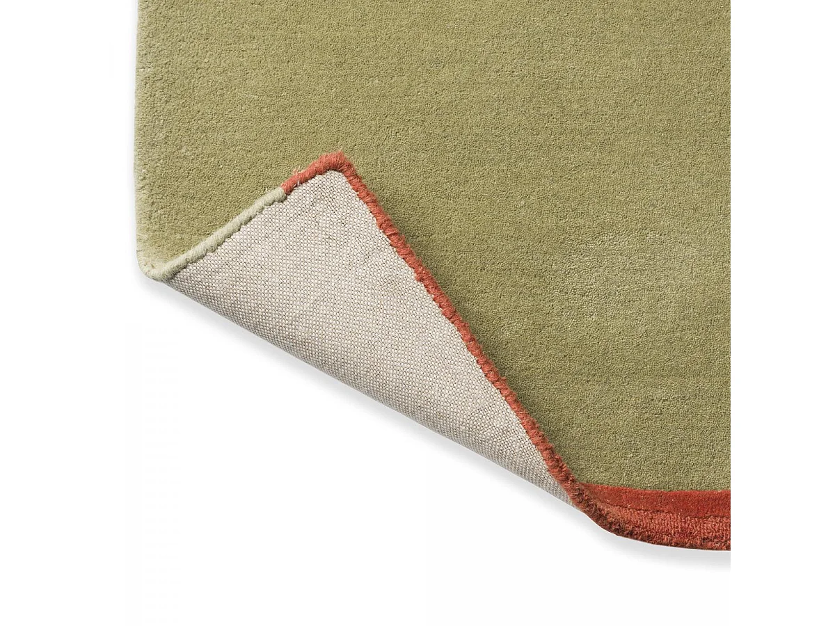 tapis open space 200x280 fait main en laine vert et gris rectangle motif simple