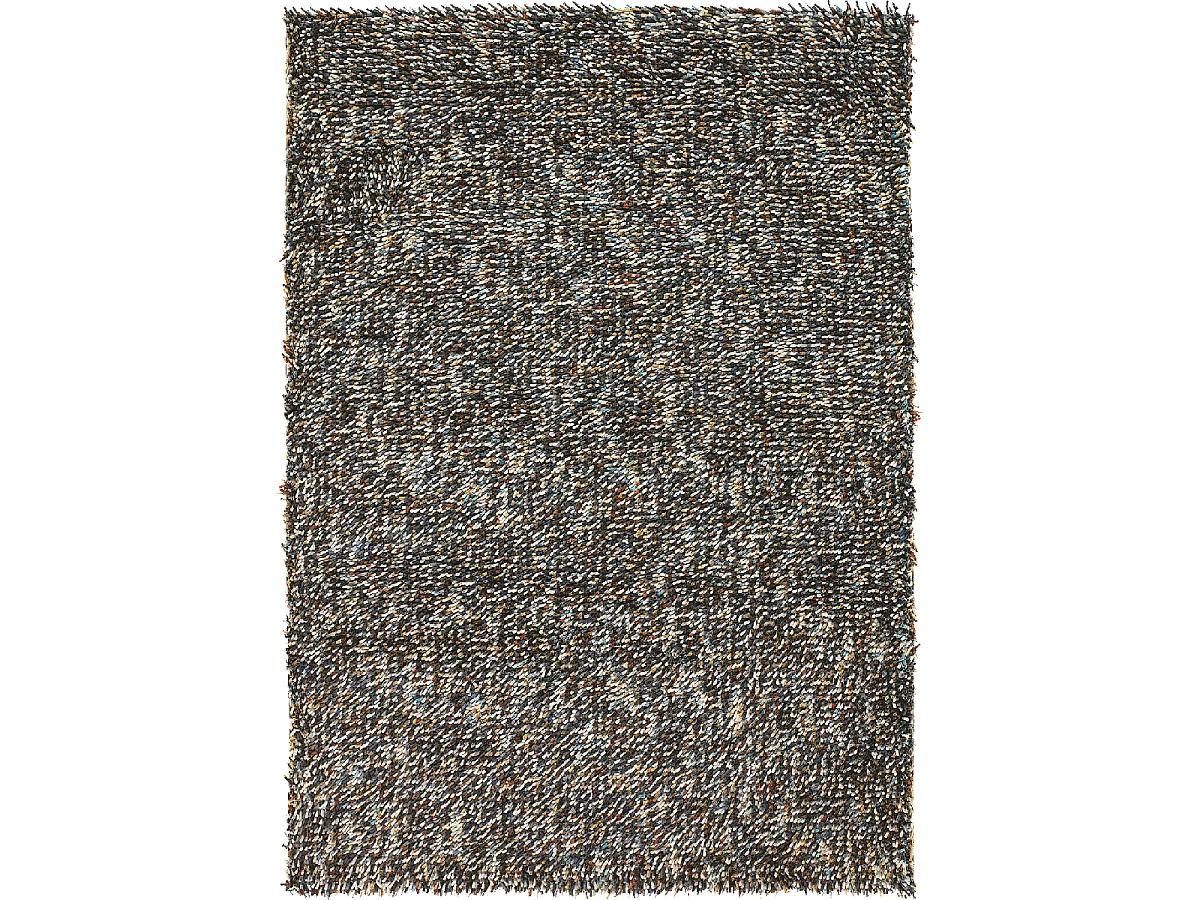 Tappeto shaggy in lana intrecciata con motivo finto tinta unita ROCKS