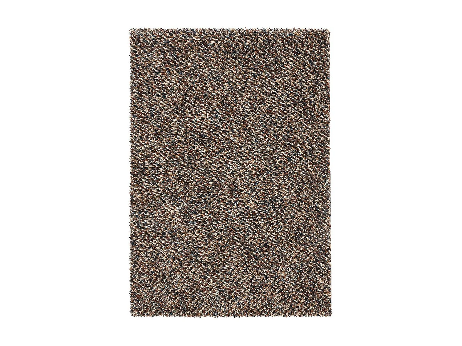 Tapis shaggy 140x200 rectangle tissé bleu et gris en laine motif faux uni DOTS