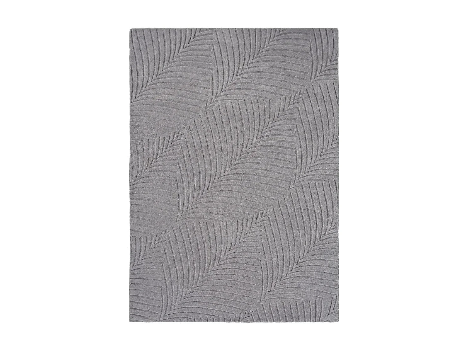 tapis salle à manger 250x350 fait à la main en laine gris motif faux uni