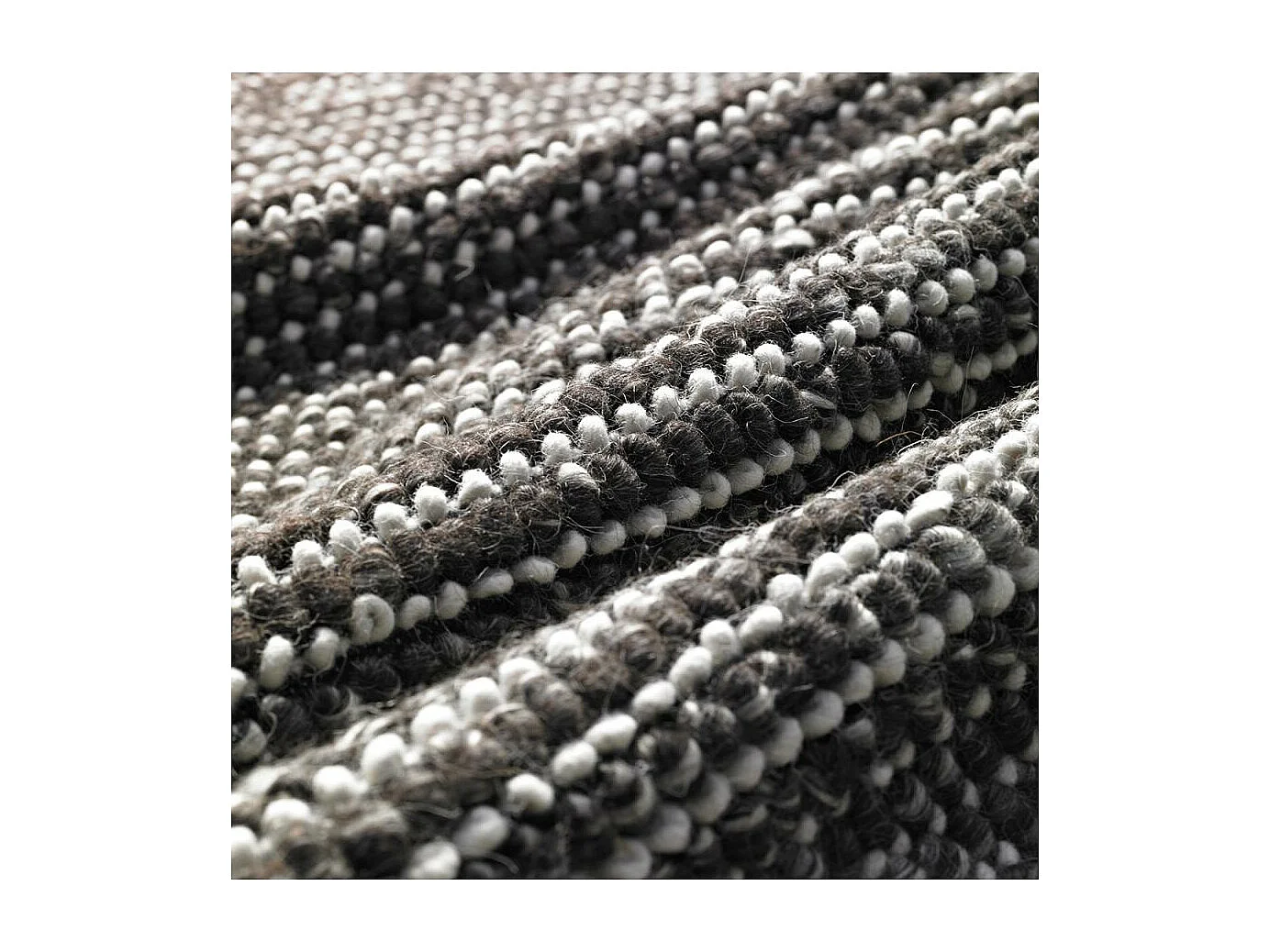 Tapis kilim 200x300 rectangle fait main en laine gris motif uni LOOK 603