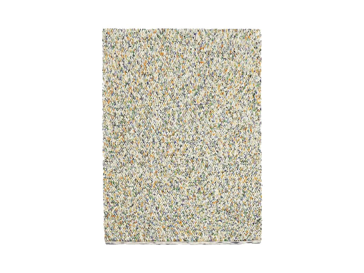 tapis entrée 140x200 tissé en laine beige et marron rectangle motif faux uni