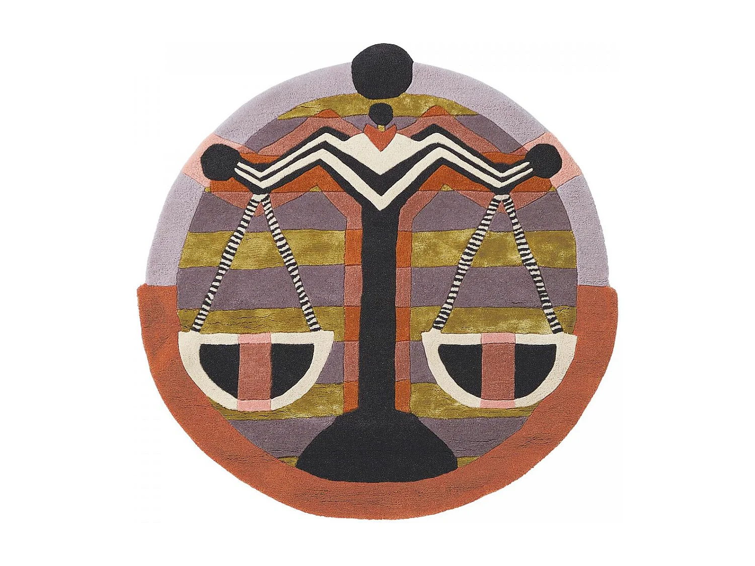 tappeto open space 200x200 realizzato a mano in lana multicolore fantasia fresco