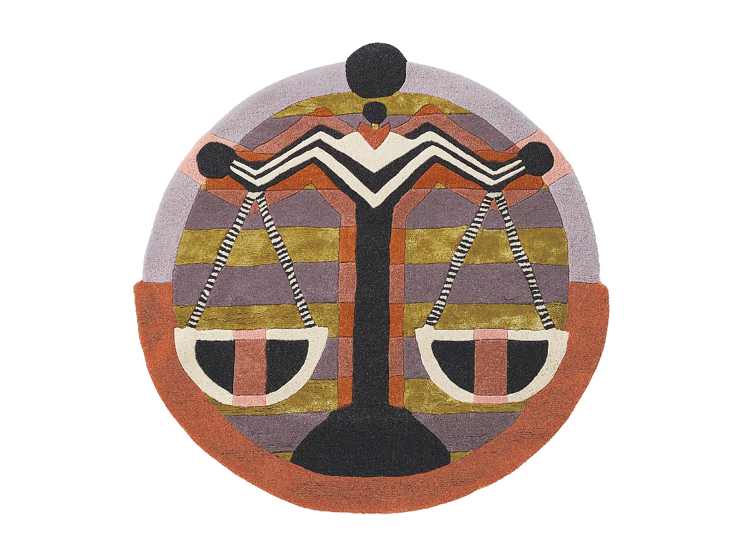 tappeto open space 200x200 realizzato a mano in lana multicolore fantasia fresco