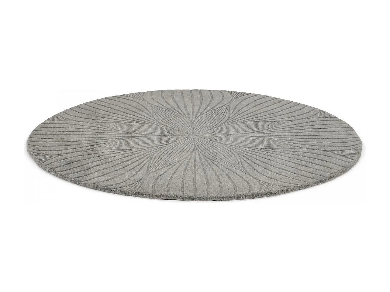 Tappeto rotondo Ø200 cm realizzato a mano in finta lana tinta unita per sala da pranzo