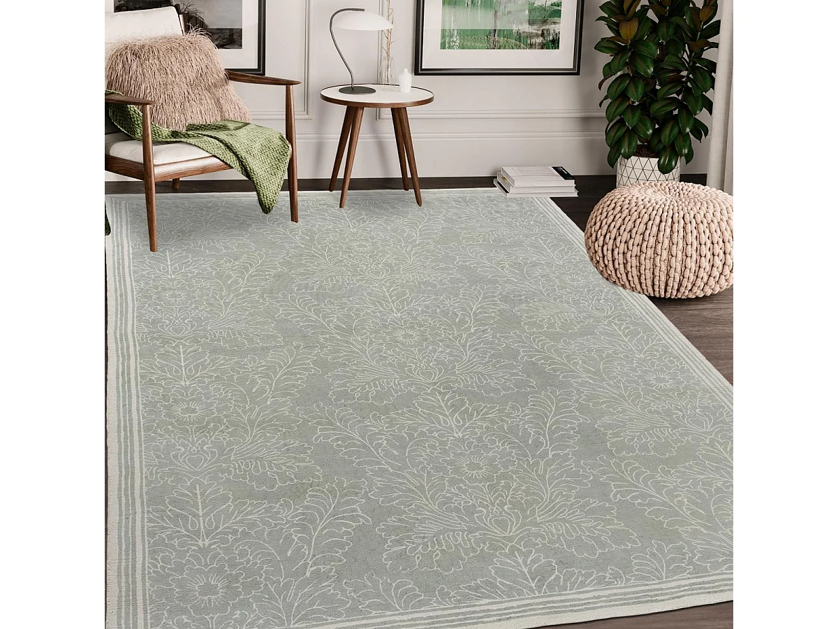 Tappeto da soggiorno e camera da letto fatto a mano in cotone con motivo floreale SILEST