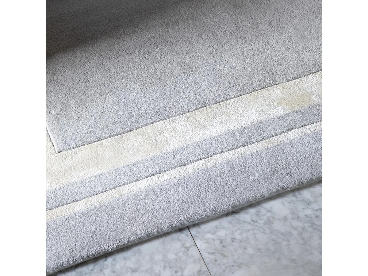 tapis grand salon 250x350 fait main en laine gris rectangle motif simple REDOOK