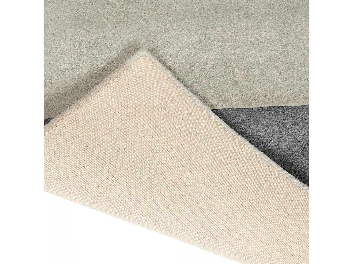 tapis grand salon 250x350 fait à la main en laine gris motif géométrique