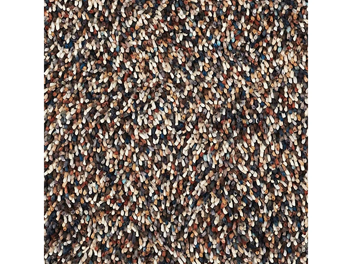 Tapis shaggy 200x300 rectangle tissé bleu et gris en laine motif faux uni DOTS